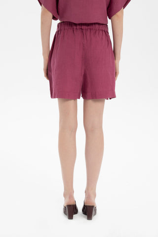 Pure Linen Side Slit Shorts - Short