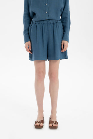 Pure Linen Side Slit Shorts - Short