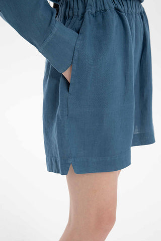 Pure Linen Side Slit Shorts - Short