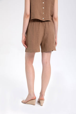 Pure Linen Side Slit Shorts - Short