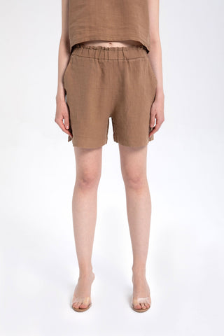 Pure Linen Side Slit Shorts - Short
