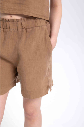 Pure Linen Side Slit Shorts - Short