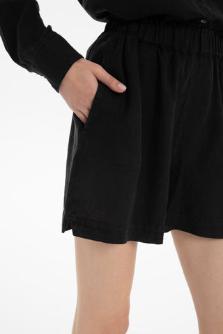 Pure Linen Side Slit Shorts - Short