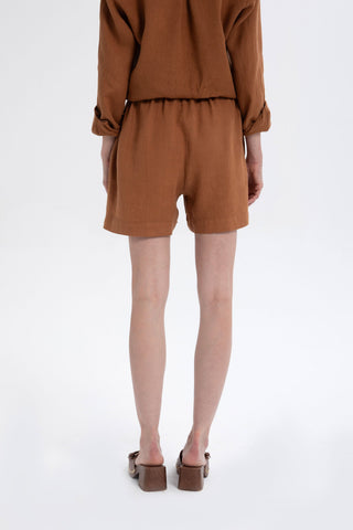 Pure Linen Side Slit Shorts - Short