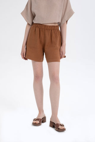 Pure Linen Side Slit Shorts - Short