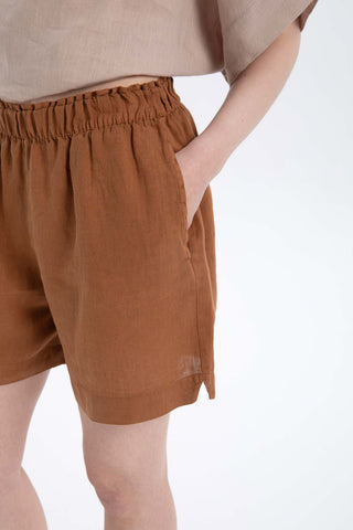 Pure Linen Side Slit Shorts - Short