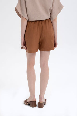 Pure Linen Side Slit Shorts - Short