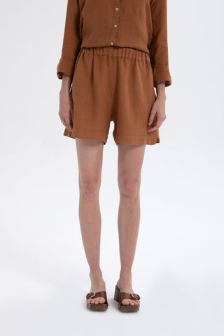 Pure Linen Side Slit Shorts - Short