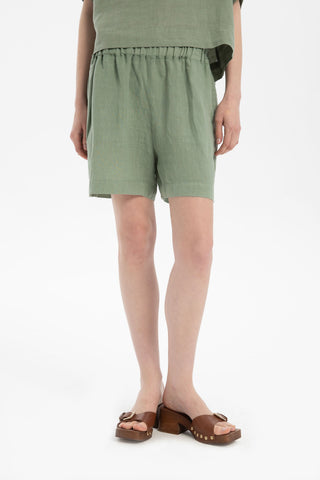 Pure Linen Side Slit Shorts - Short