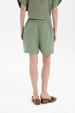 Pure Linen Side Slit Shorts - Short