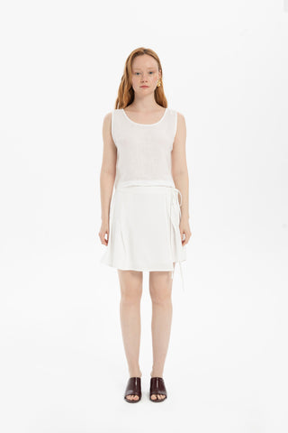 Pure Linen Button-Back Crop