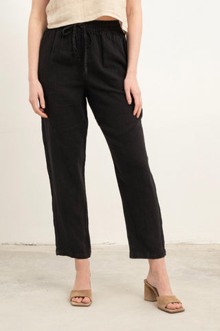 Raw Linen Carrot Cut Trousers - Trousers