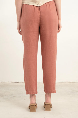 Raw Linen Carrot Cut Trousers - Trousers