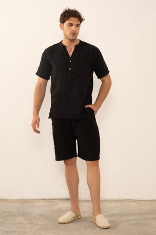 Raw Linen Bermuda Men's Shorts