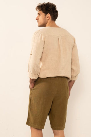 Raw Linen Bermuda Men's Shorts