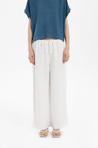 Pure Hemp Laced Palazzo Trousers - Trousers