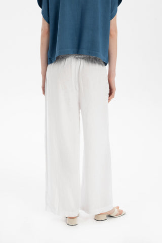 Pure Hemp Laced Palazzo Trousers - Trousers
