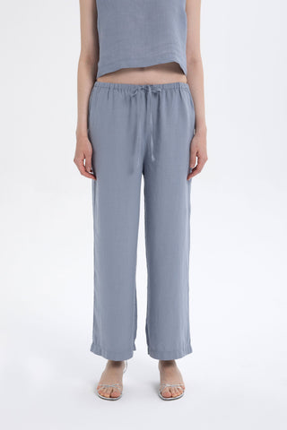 Pure Hemp Laced Palazzo Trousers - Trousers