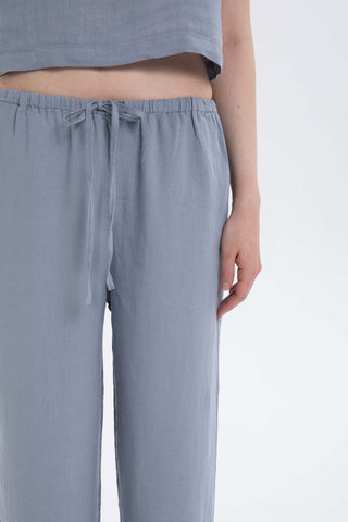 Pure Hemp Laced Palazzo Trousers - Trousers