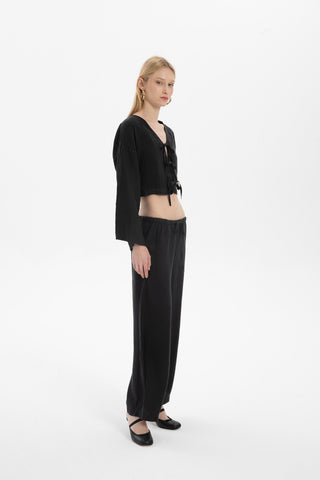 Pure Hemp Laced Palazzo Trousers - Trousers