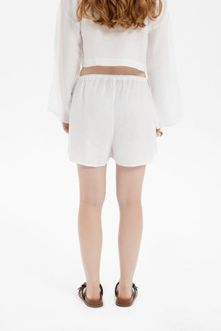Pure Hemp Tied Waist Mini Shorts - Short