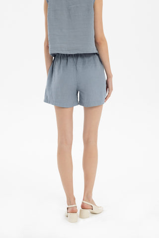 Pure Linen High Waist Pocket Shorts - Short