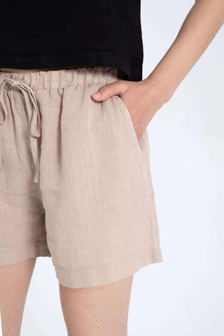 Pure Linen High Waist Pocket Shorts - Short