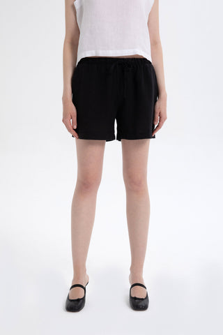 Pure Linen High Waist Pocket Shorts - Short