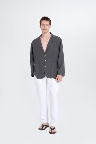 Pure Linen Men's Blazer Jacket