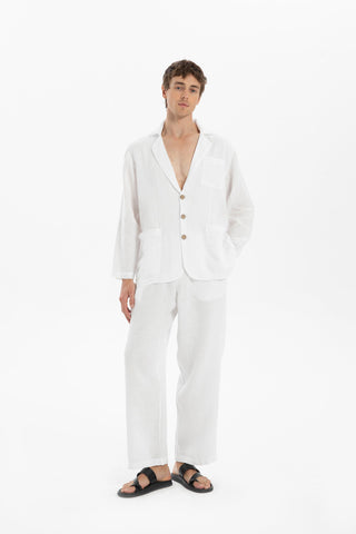 Pure Linen Men's Blazer Jacket