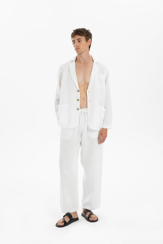 Pure Linen Men's Blazer Jacket