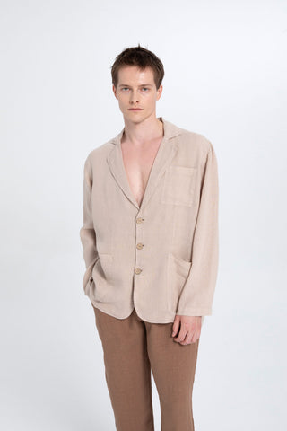 Pure Linen Men's Blazer Jacket