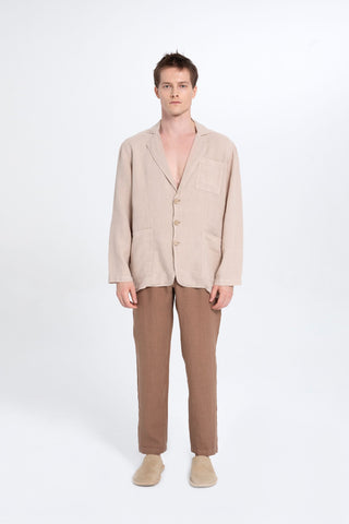 Pure Linen Men's Blazer Jacket