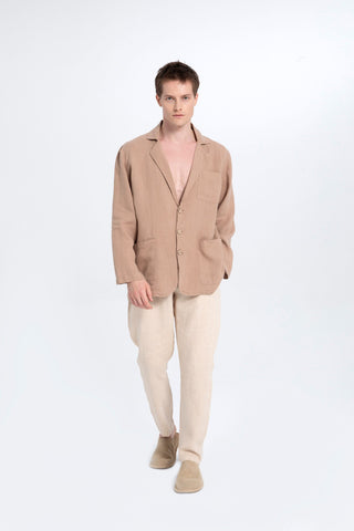 Pure Linen Men's Blazer Jacket