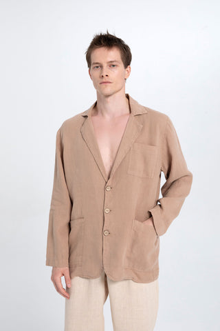 Pure Linen Men's Blazer Jacket