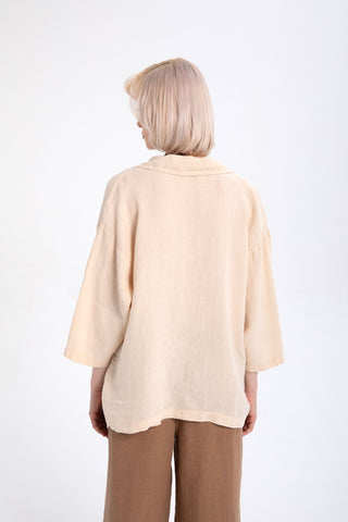 Pure Linen Loose Cut Kimono Jacket