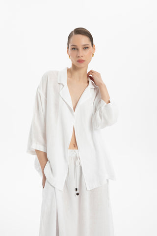 Pure Linen Loose Cut Kimono Jacket