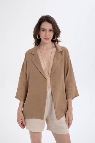 Pure Linen Loose Cut Kimono Jacket