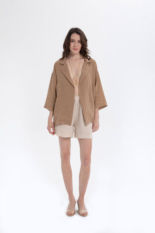 Pure Linen Loose Cut Kimono Jacket