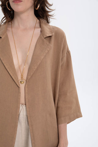 Pure Linen Loose Cut Kimono Jacket