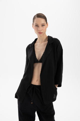 Pure Linen Loose Cut Kimono Jacket