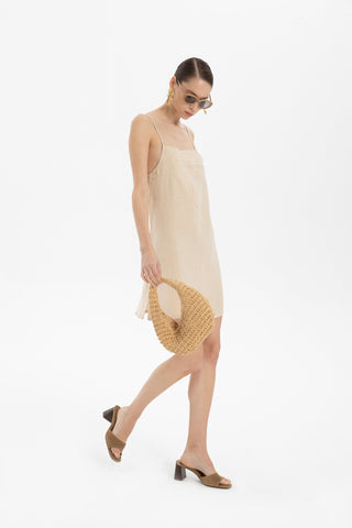 Linen Strappy Mini Dress