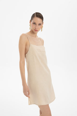 Linen Strappy Mini Dress
