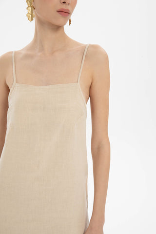 Linen Strappy Mini Dress