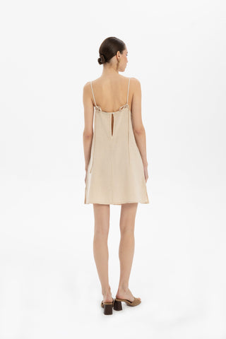 Linen Strappy Mini Dress