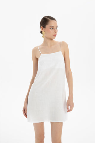 Linen Strappy Mini Dress
