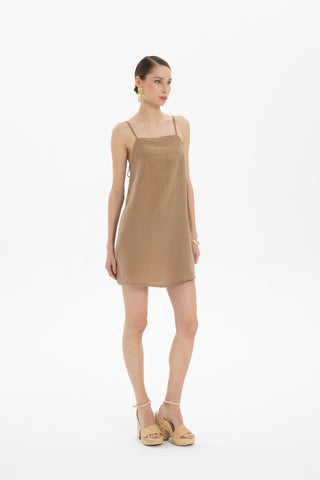Linen Strappy Mini Dress