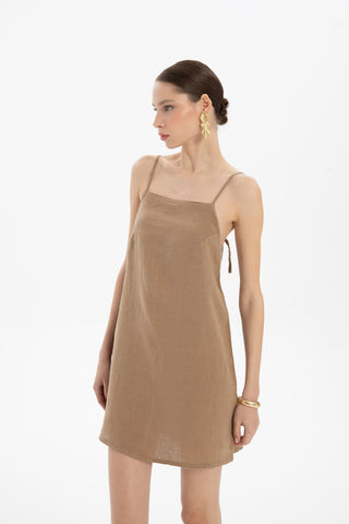 Linen Strappy Mini Dress