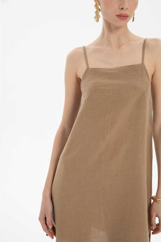 Linen Strappy Mini Dress