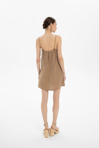 Linen Strappy Mini Dress